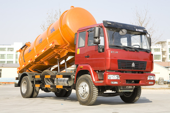 6 van de de Rioleringszuiging van wielensinotruk Vrachtwagen 266 het Bed van PK Één met 10 CBM Oranje Tank