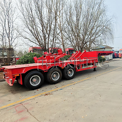 Lowboy-as 60 ton 4 assen staal vrachtwagen aanhangwagens low-bed vrachtwagen aanhangwagen