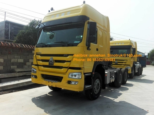 Hw79 de Tractorvrachtwagen 3 van Cabinesinotruk Howo7 Dwarsbalken6x4 371hp Rechtse Aandrijving