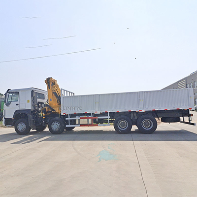 Nieuwe Sinotruk Howo Fence vrachtwagen 10 ton vouwkraan 12 wielen 400 pk te koop