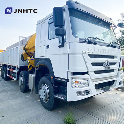 Sinotruk Howo kraan vrachtwagen 8X4 10 ton vracht met vouwkraan 16 wielen 400 pk te koop