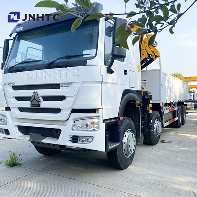 Sinotruk Howo kraan vrachtwagen 8X4 10 ton vracht met vouwkraan 16 wielen 400 pk te koop