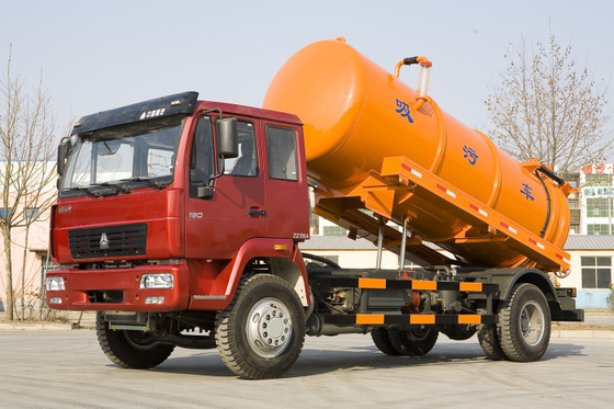 Sinotruk 4x2 van de de Rioleringszuiging van 160 PK Vacuümvrachtwagen 10 Cbm Één Bed voor het Schoonmaken