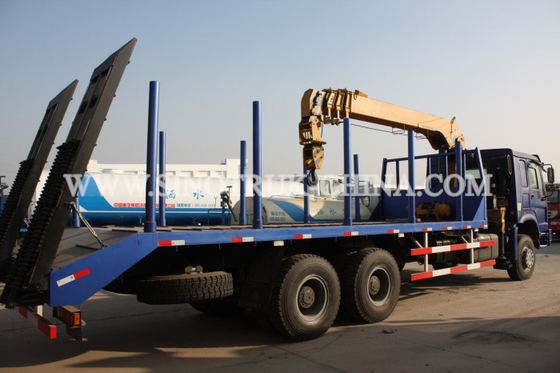 De diesel 6×4 Ladingsvrachtwagen zette Kraan, 12TONS-de Liftkraan Modelsq12sk3q van het Vrachtwagenbed op