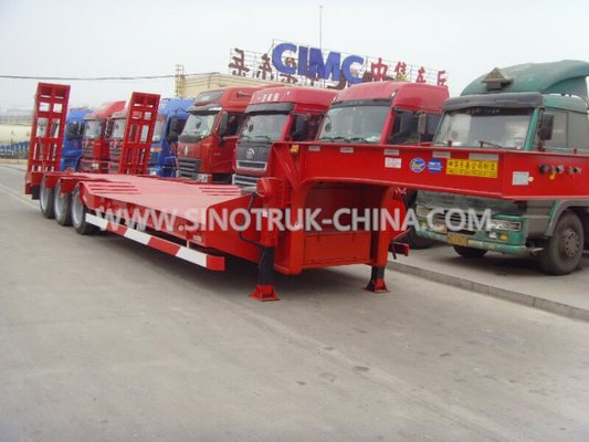 3 assen 80 Ton 17m Hydraulische Flatbed Aanhangwagen 12 Wielen die Bouw laden