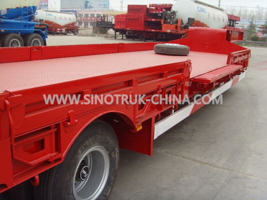 3 assen 80 Ton 17m Hydraulische Flatbed Aanhangwagen 12 Wielen die Bouw laden