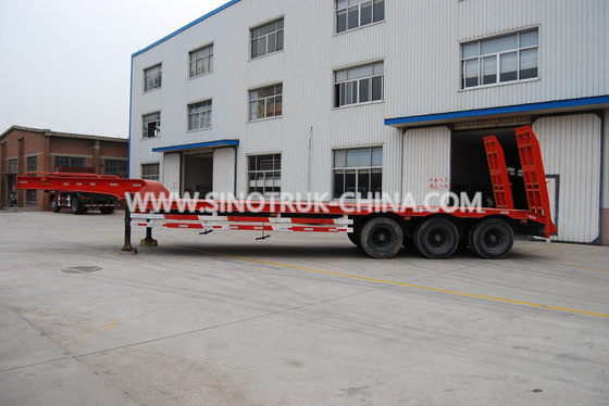 3 assen 80 Ton 17m Hydraulische Flatbed Aanhangwagen 12 Wielen die Bouw laden