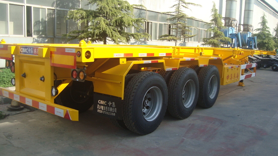 Ganshals 3 de Aanhangwagenmateriaal van het As Laag Bed, de Lage Gele Kleur van de Bed Semi Aanhangwagen