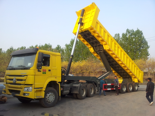 Drie Assen 40 CBM Aanhangwagen 12 van de Stortplaatsdoos Wielen voor Bouwmaterialenvervoer