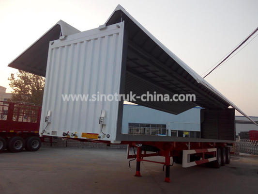 Waterproof Wingspan Van Type Semi Doosaanhangwagen met het Dubbele Systeem van de Kringsrem