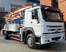 6 de Vrachtwagen van de wielen Concrete Pomp/de Vrachtwagen van de Cementboom met de Hoge Output van 125M3/van H