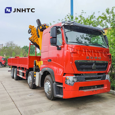 Howo T7H gloednieuw 8*4 12 wielen 40 ton 380 pk kraan gemonteerd max 16 ton arm vracht met kraan vrachtwagen