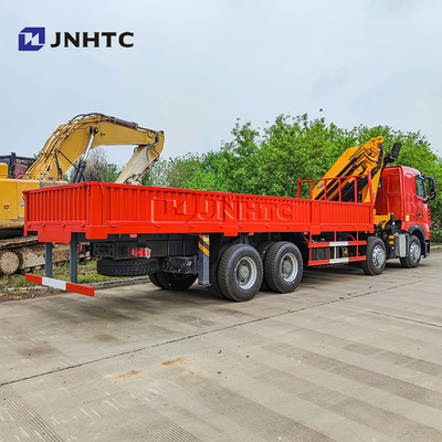 Howo T7H gloednieuw 8*4 12 wielen 40 ton 380 pk kraan gemonteerd max 16 ton arm vracht met kraan vrachtwagen