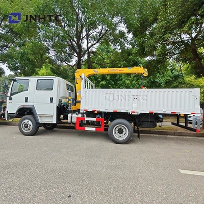 HOWO Kraan Truck 4X2 6 wielen Kraan 5 ton vrachtwagen met 12 ton rechte arm kraan Truck