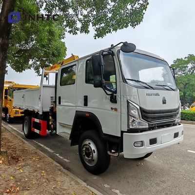 HOWO Kraan Truck 4X2 6 wielen Kraan 5 ton vrachtwagen met 12 ton rechte arm kraan Truck