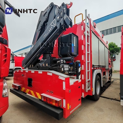 Howo TX brandweertruck 5000L water schuim tank 4X4 met kraan truck