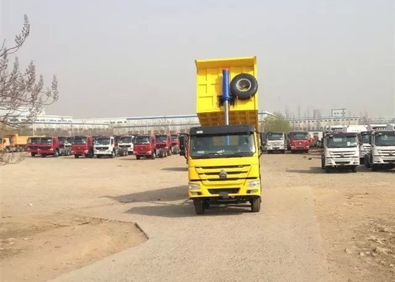 laadt de Op zwaar werk berekende de Stortplaatsvrachtwagen van 8×4 371HP 32 Ton 30CBM-de Witte Rode Gele Kleur van de Stortplaatsdoos