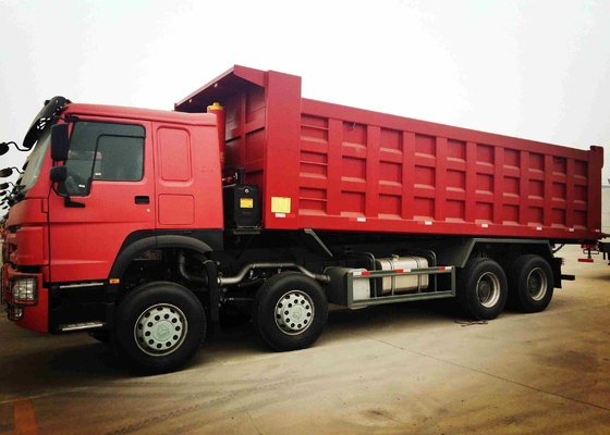 laadt de Op zwaar werk berekende de Stortplaatsvrachtwagen van 8×4 371HP 32 Ton 30CBM-de Witte Rode Gele Kleur van de Stortplaatsdoos