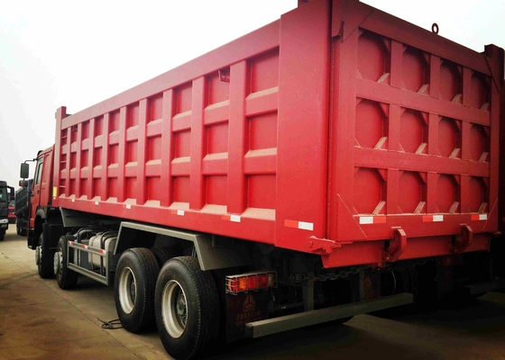 laadt de Op zwaar werk berekende de Stortplaatsvrachtwagen van 8×4 371HP 32 Ton 30CBM-de Witte Rode Gele Kleur van de Stortplaatsdoos