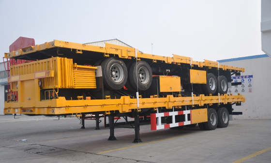 Enige van het het Been Semi Lage Bed van de Snelheidssteun Aanhangwagen 2 Assenmateriaal voor 28 Ton