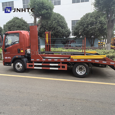 Trekkende 3 auto's Sinotruk HOWO 4X2 Dubbeldek 5t 6t Dieselbrandstof Volledig geland Wrecker Reddingsvoertuig Flatbed sleepwagen