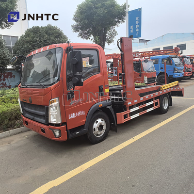 Trekkende 3 auto's Sinotruk HOWO 4X2 Dubbeldek 5t 6t Dieselbrandstof Volledig geland Wrecker Reddingsvoertuig Flatbed sleepwagen