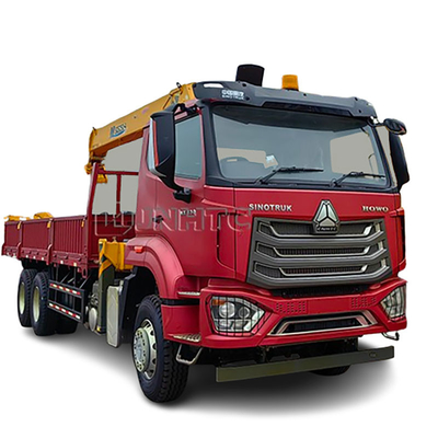 Knuckle Boom 8 Ton Hydraulische HOWO NX Cargo Flatbed Truck Gemaakte kraan Te koop