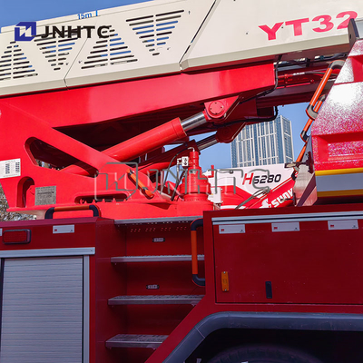 Op maat gemaakte 6x4 aandrijving 32 meter werkhoogte luchtladder brandweerwagen voor reddingswerkzaamheden in hoge gebouwen