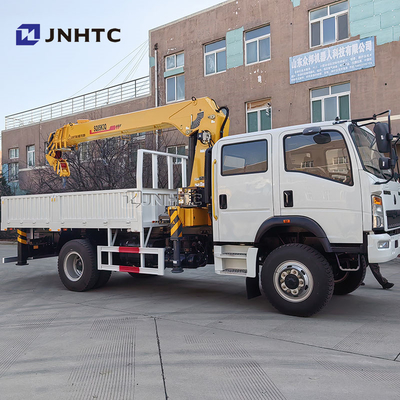 Howo Light Mini 4*4 6 Wheeler Double Row Cab Cargo Truck met telescopische boom kraan 8 ton gemonteerde kraan Cargo Truck