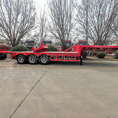 Lowboy-as 60 ton 4 assen staal vrachtwagen aanhangwagens low-bed vrachtwagen aanhangwagen