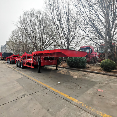 Lowboy-as 60 ton 4 assen staal vrachtwagen aanhangwagens low-bed vrachtwagen aanhangwagen