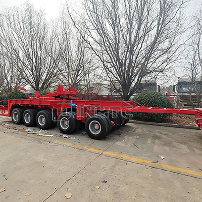 Lowboy-as 60 ton 4 assen staal vrachtwagen aanhangwagens low-bed vrachtwagen aanhangwagen