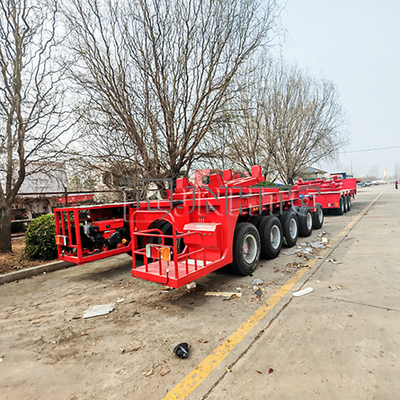 Lowboy-as 60 ton 4 assen staal vrachtwagen aanhangwagens low-bed vrachtwagen aanhangwagen