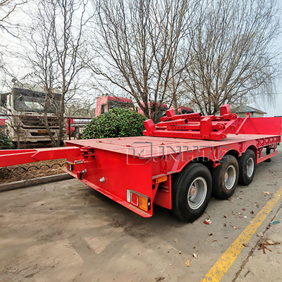 Lowboy-as 60 ton 4 assen staal vrachtwagen aanhangwagens low-bed vrachtwagen aanhangwagen