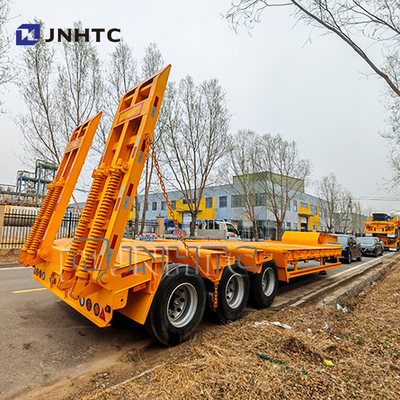 Zware vrachtwagen 60 80 ton laagbed Semi-trailer met blad veer ophangingssysteem en waterfunctie