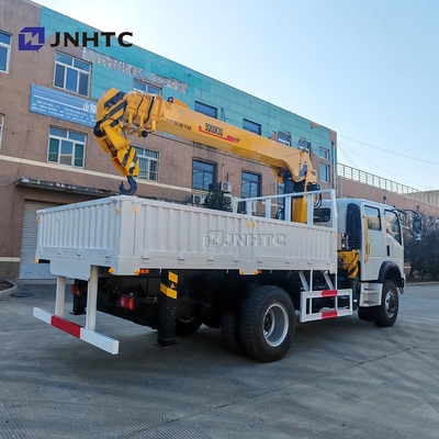 Howo Mini 4*4 6 Wheeler Double Row Cab Cargo Truck met telescopische boom kraan Truck