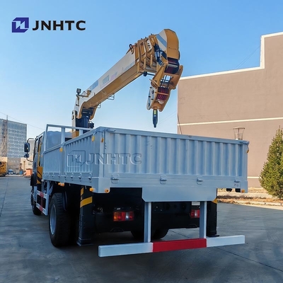 Howo Mini 4*4 6 Wheeler Double Row Cab Cargo Truck met telescopische boom kraan Truck