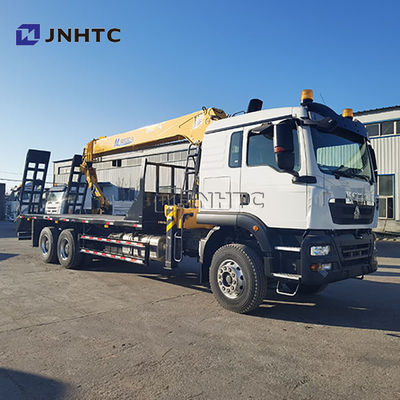Nieuwe HOWO TX380 6x4 12T Platformwagen Dropside Capaciteit Vrachtvervoertrucks met Rechte Giek Kraan Trucks te Koop