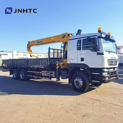 Nieuwe HOWO TX380 6x4 12T Platformwagen Dropside Capaciteit Vrachtvervoertrucks met Rechte Giek Kraan Trucks te Koop