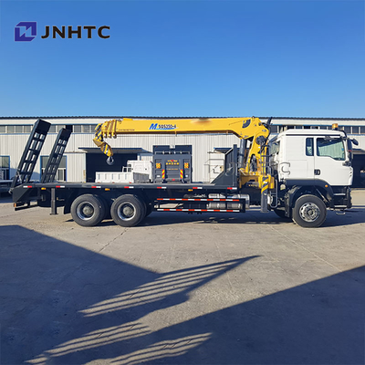 Nieuwe HOWO TX380 6x4 12T Platformwagen Dropside Capaciteit Vrachtvervoertrucks met Rechte Giek Kraan Trucks te Koop