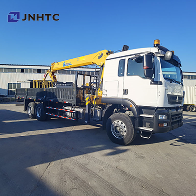 Nieuwe HOWO TX380 6x4 12T Platformwagen Dropside Capaciteit Vrachtvervoertrucks met Rechte Giek Kraan Trucks te Koop