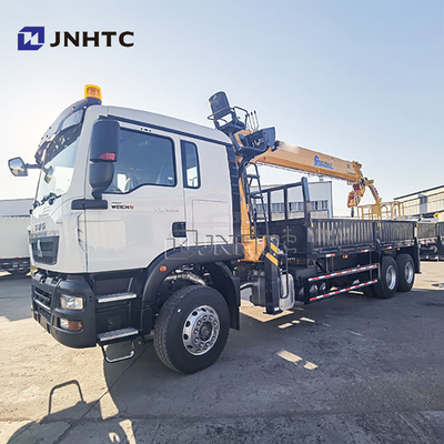 Nieuwe HOWO TX380 6x4 12T Platformwagen Dropside Capaciteit Vrachtvervoertrucks met Rechte Giek Kraan Trucks te Koop
