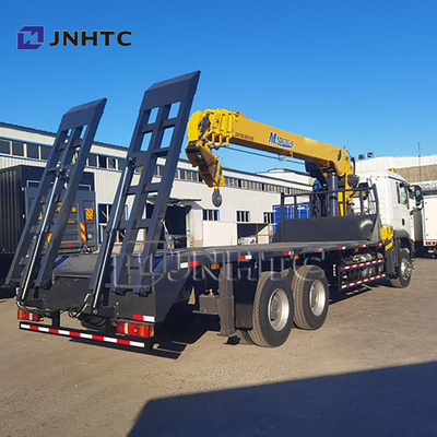 Nieuwe HOWO TX380 6x4 12T Platformwagen Dropside Capaciteit Vrachtvervoertrucks met Rechte Giek Kraan Trucks te Koop