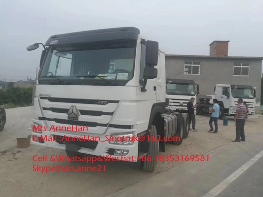 van de de Tractorvrachtwagen 6x4 10 van 420hp Sinotruk Howo7 de Wielenhw76 Cabine voor Slepen 50T