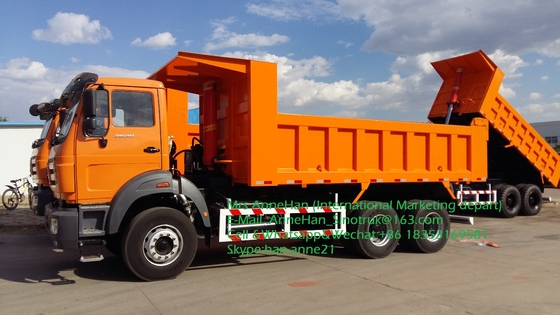 Beiben NG80 6x4 380hp dumpt Zware Oranje de Kleuren Voorlift van Kippersvrachtwagens