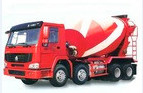 Diesel 8 X 4 Sinotruk STEYR Concrete Mixervrachtwagen 336hp en 8 Cbm in Rode Kleur