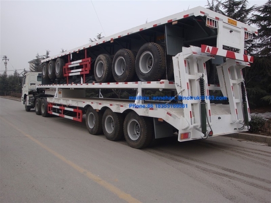 3 assen 17m Hydraulische Flatbed Aanhangwagen voor de Machines van de Ladingsbouw