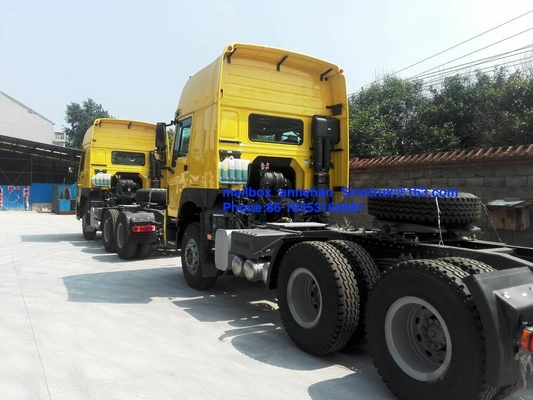 Hw79 de Tractorvrachtwagen 3 van Cabinesinotruk Howo7 Dwarsbalken6x4 371hp Rechtse Aandrijving