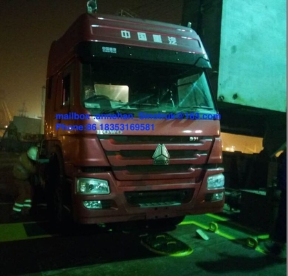 De Aanhangwagenvrachtwagen LHD 10 Wielen HW 79 Hoge Dakcabine 102 Km/H van de Howotractor