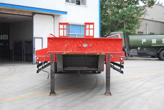 3 de Op zwaar werk berekende Semi Aanhangwagens van assenlowbed met 2 Benen, Flatbed Semi Aanhangwagen